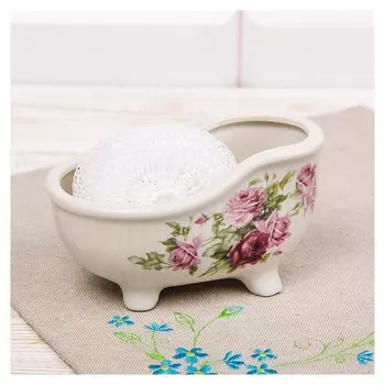 Подставка 250 мл с губкой ванна "Розетта"