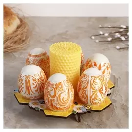 Подставка для 6 яиц со свечей "Пчелы"