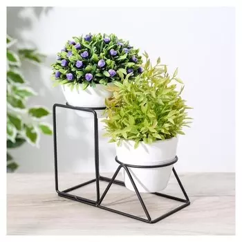 Подставка для цветов «Геометрик», 14,5×9,6×18 см, цвет чёрный