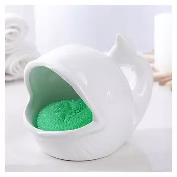 Подставка для губки «Кит», цвет белый