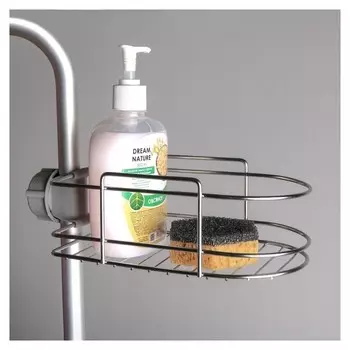 Подставка для губок и моющего средства 23×12,5×8,5 см, хром