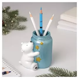 Подставка для карандашей «Мишка с баночкой»