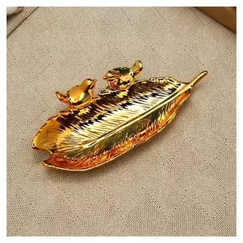 Подставка для мелочей "Пташки" 24х10х5см, золото