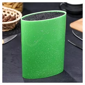 Подставка для ножей 16×7 см "Зефир", с наполнителем, цвет зелёный