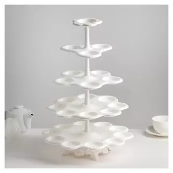 Подставка для пирожных «Каскад», 5 ярусов, цвет белый