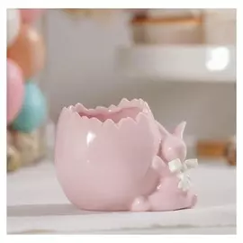 Подставка для яйца «Зайка», 9×6,5×7 см, цвет розовый