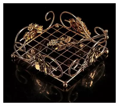 Подставка для салфеток декоративная «Виноград», 19×7 см, цвет золотой