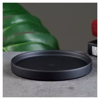 Подставка керамическая для цветочного горшка 15см черная