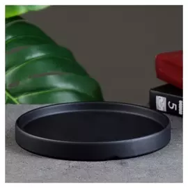 Подставка керамическая для цветочного горшка 18см черная