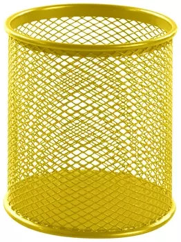Подставка-органайзер Brauberg "Germanium", металлическая, круглое основание,100х89 мм, желтая, 231980