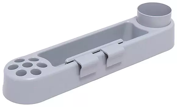 Подставка-органайзер дэми, большой, 9 отделений, пластик, серый, 88х350х65 мм