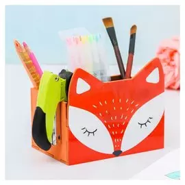 Подставка-органайзер для канцелярии деревянная Лисичка