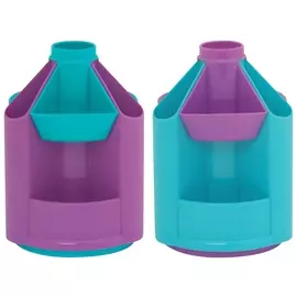 Подставка-органайзер вращающаяся Mini Desk, цвет фиолетовый с голубым, 10 отделений