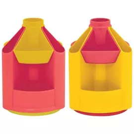 Подставка-органайзер вращающаяся Mini Desk, цвет красный с желтым, 10 отделений