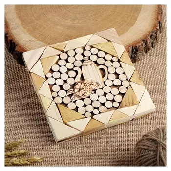 Подставка под горячее "Чайник", 15х15см, дерева