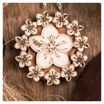 Подставка под горячее Цветочная, D=11 см, можжевельник