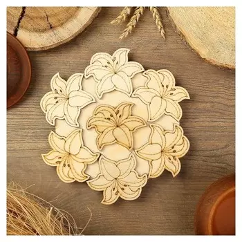 Подставка под горячее «Лилии», D=20 см, можжевельник