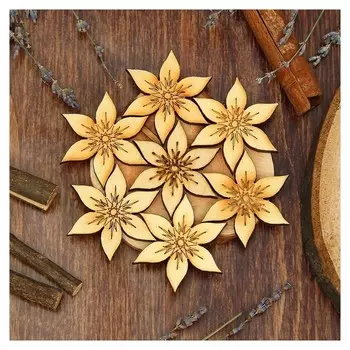 Подставка под горячее «Ромашка остролистая», D=11 см, можжевельник