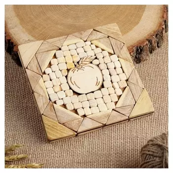 Подставка под горячее "Яблоки", 15х15см, дерева