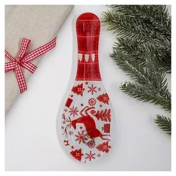 Подставка под ложку "Новогодний узор", 24,2 х 9,1 см