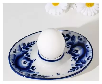 Подставка под яйцо "Цветы", гжель