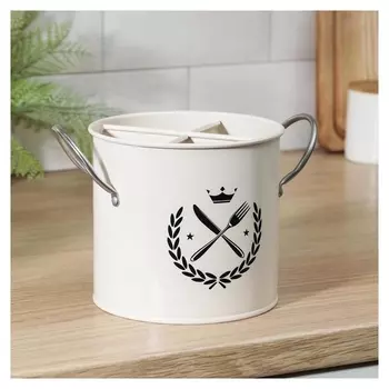 Подставка под столовые приборы Crown, 19×14,5×14 см, цвет белый