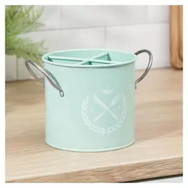 Подставка под столовые приборы Crown, 19×14,5×14 см, цвет зелёный