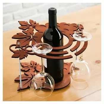 Подставка под вино и бокалы "Виноград"