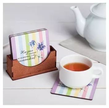 Подставки под горячее «Жизнь состоит из моментов», 9 см, 4 шт.