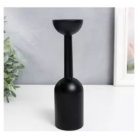 Подсвечник дерево "Геометрия" чёрный 18х5х5 см