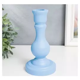 Подсвечник дерево "Моранди" голубой 16,5х8,5х8,5 см