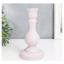 Подсвечник дерево "Моранди" нежно-розовый 16,5х8,5х8,5 см