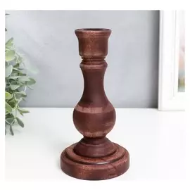 Подсвечник дерево "Моранди" тёмно-коричневый 16,5х8,5х8,5 см