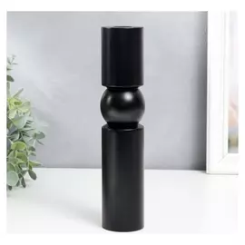 Подсвечник дерево "Норд" чёрный 24,5х5,5х5,5 см