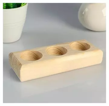 Подсвечник деревянный под 3 свечи "Прямоугольный", массив, 15.5×6×3 см