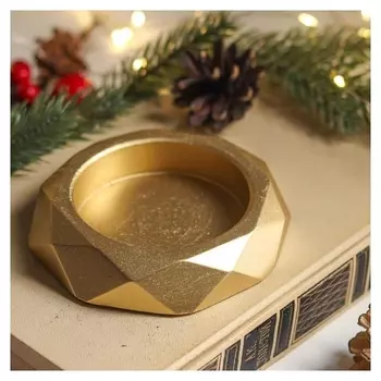 Подсвечник "Грани", 2,3х10 см, золото