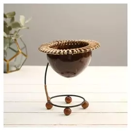 Подсвечник из кокоса "Бима" 16х16х18 см