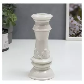 Подсвечник керамика "Листья. классика" белый 17,2х7,5х7,5 см