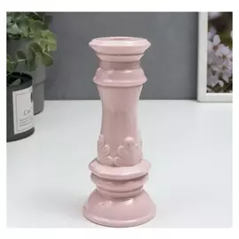 Подсвечник керамика "Листья. классика" нежно-розовый 17,2х7,5х7,5 см