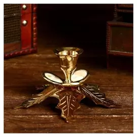 Подсвечник "Лукка" латунь, перламутр 12 см