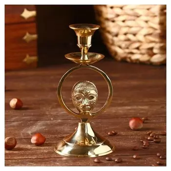 Подсвечник "Маска" латунь 8х8х16,5 см