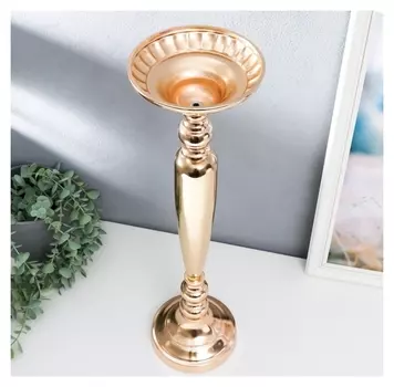 Подсвечник металл на 1 свечу "Факел" золотой 56х15,5х15,5 см