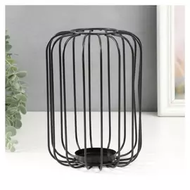 Подсвечник металл на 1 свечу "Лофт. прутья" чёрный 20х13х13 см