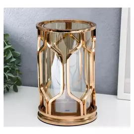 Подсвечник металл, на 1 свечу "Соты" золото 12,5х12,5х20 см