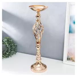 Подсвечник металл на 1 свечу "Сплетение" золото 54х15х15 см