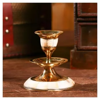 Подсвечник "Мираж" латунь, 7,5х7,5х8 см