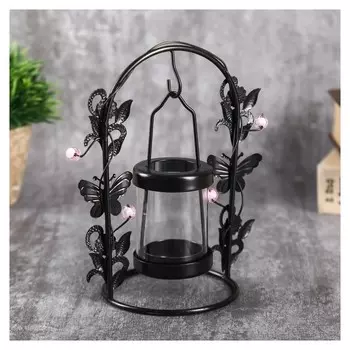 Подсвечник на 1 свечу "Бабочки и розы Качели" 17,5х14х9,5 см