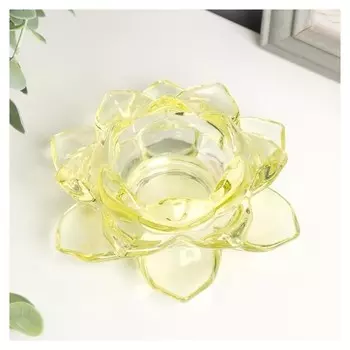 Подсвечник на 1 свечу, цвет жёлтый 5,5х12х12 см Лотос