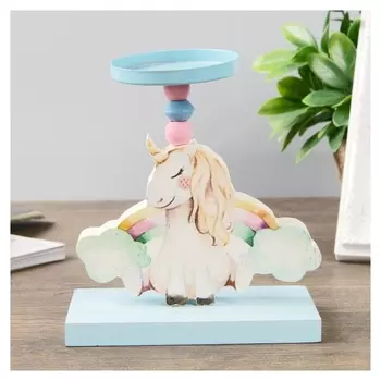 Подсвечник на 1 свечу "Единорог и радуга" 15х12х6 см