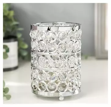 Подсвечник на 1 свечу "Кристаллы и подсолнухи" 13х9х9 см